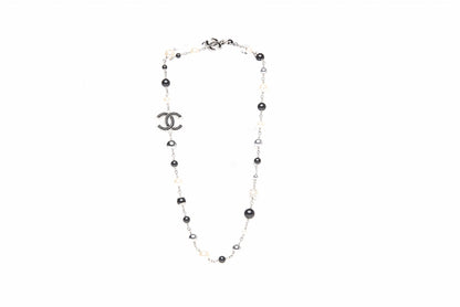 Chanel Pearl Beaded CC Long Necklace Black 3 of 6