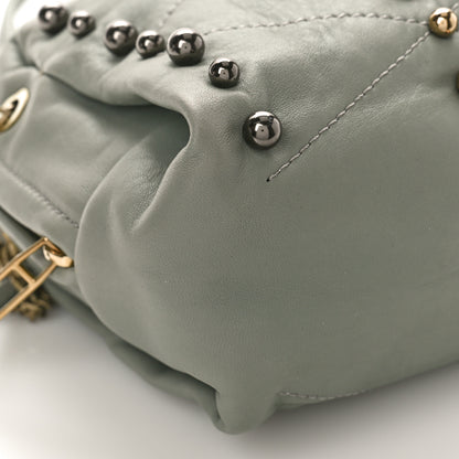 Lanvin Lambskin Quilted Studded Mini Sugar Shoulder Bag Water Blue 7 of 8