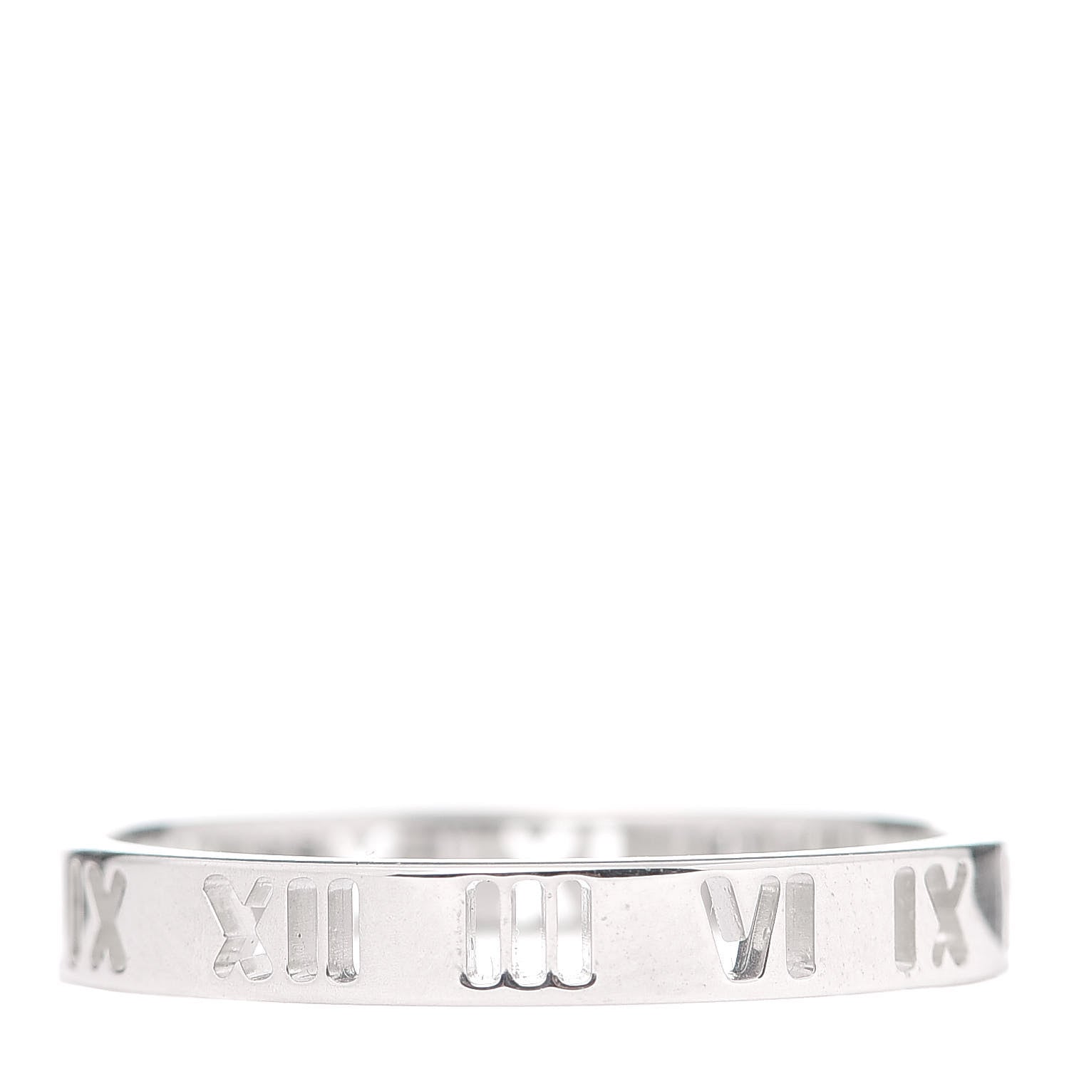 Tiffany Sterling Silver Narrow Atlas Pierced Ring 67 11.75 1 of 6