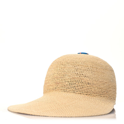 Hermes Straw Tanzanie Hat 56 Naturel Rouge Coquelicot 1 of 8