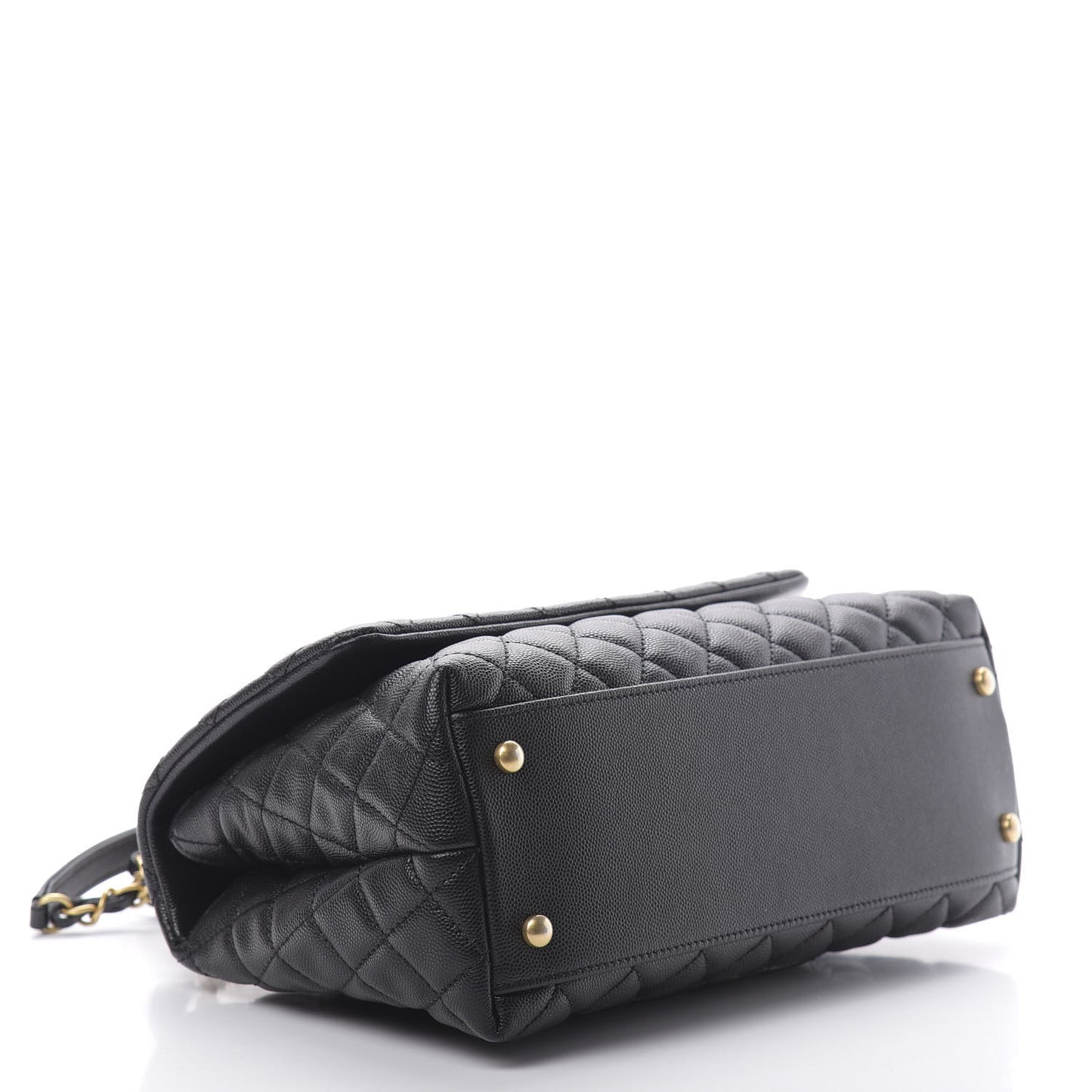 Caviar Quilted Small Coco Handle Flap Black
