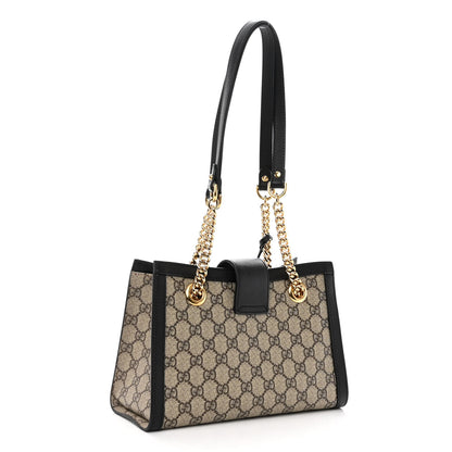 Gucci GG Supreme Monogram Small Padlock Tote Black 3 of 11