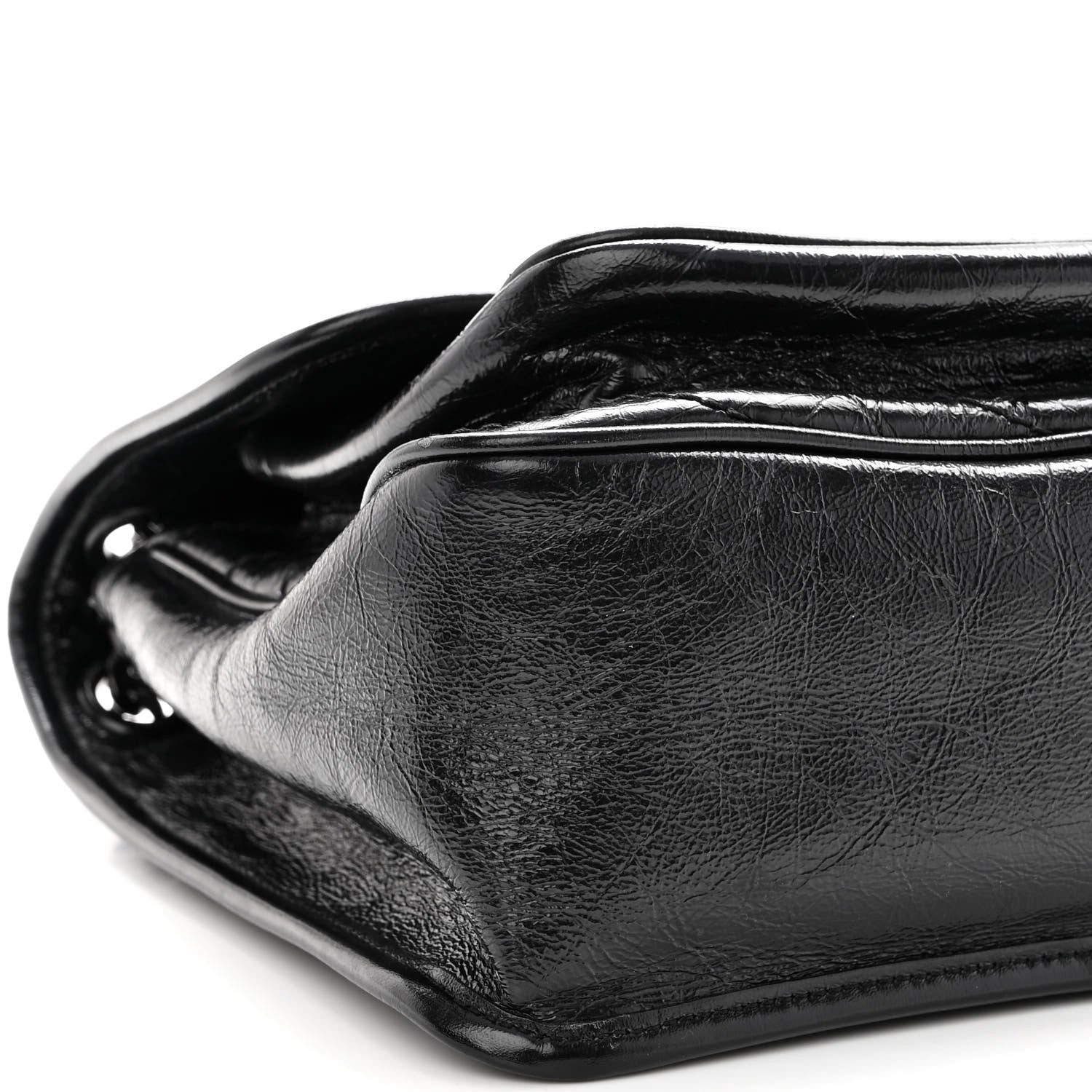 Saint Laurent Crinkled Calfskin Matelasse Monogram Medium Niki Chain Satchel Black 9 of 10