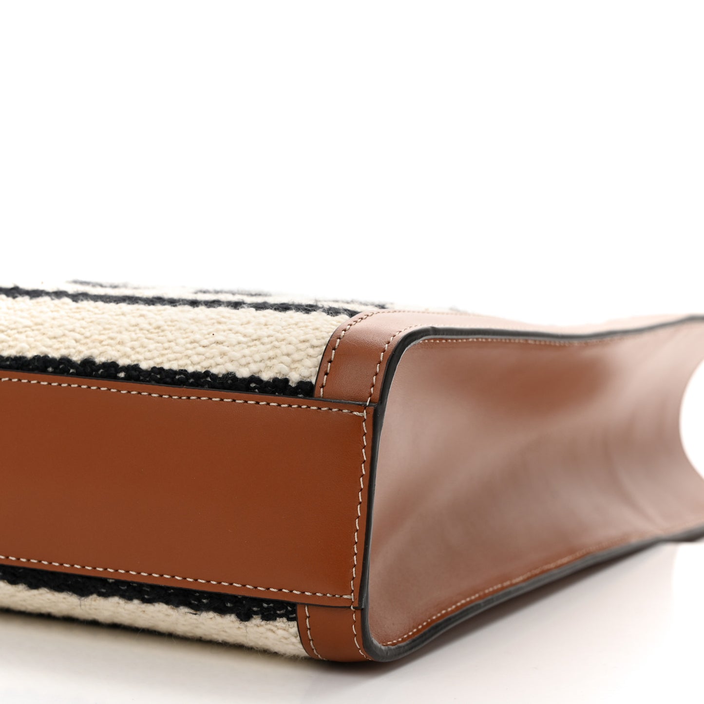 All Over Textile Calfskin Small Vertical Cabas Natural Tan Black