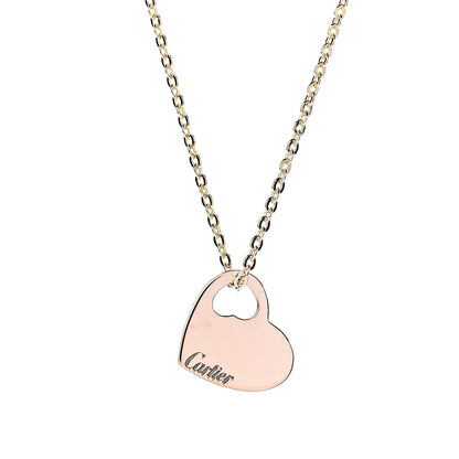 Cartier 18K Yellow Pink Gold Heart Pendant Necklace 5 of 5