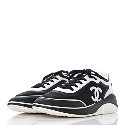 Chanel Mesh Lycra Thermoplastic Mens Sneakers 46 Black White 3 of 8