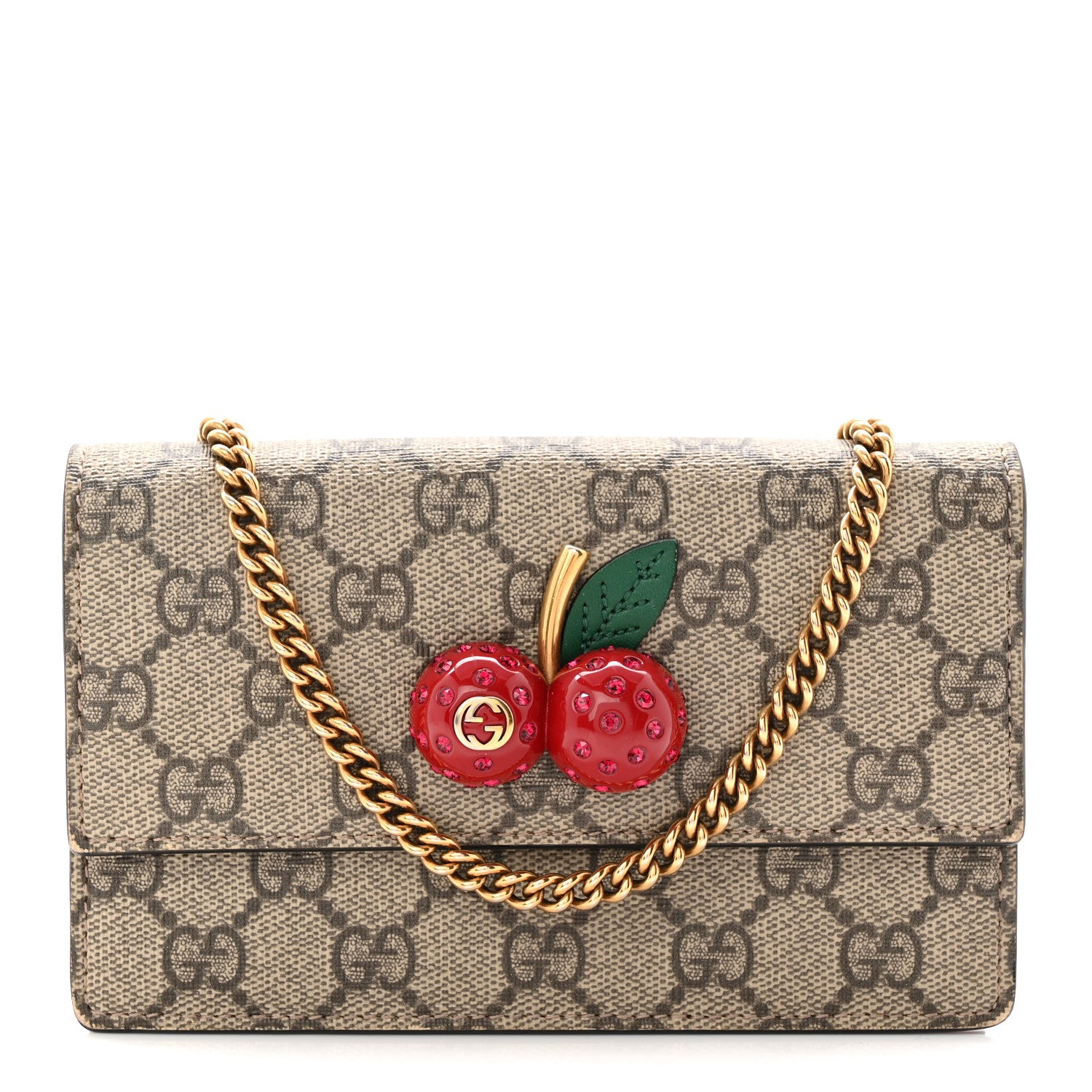 Gucci GG Supreme Monogram Mini Cherry Chain Bag 1 of 9