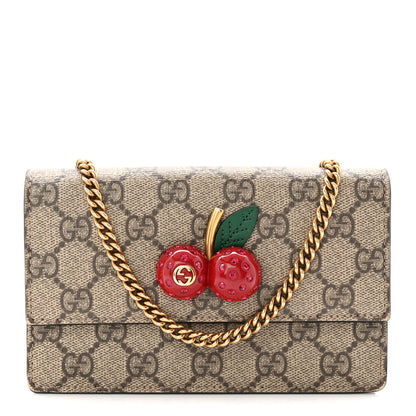 Gucci GG Supreme Monogram Mini Cherry Chain Bag 1 of 9