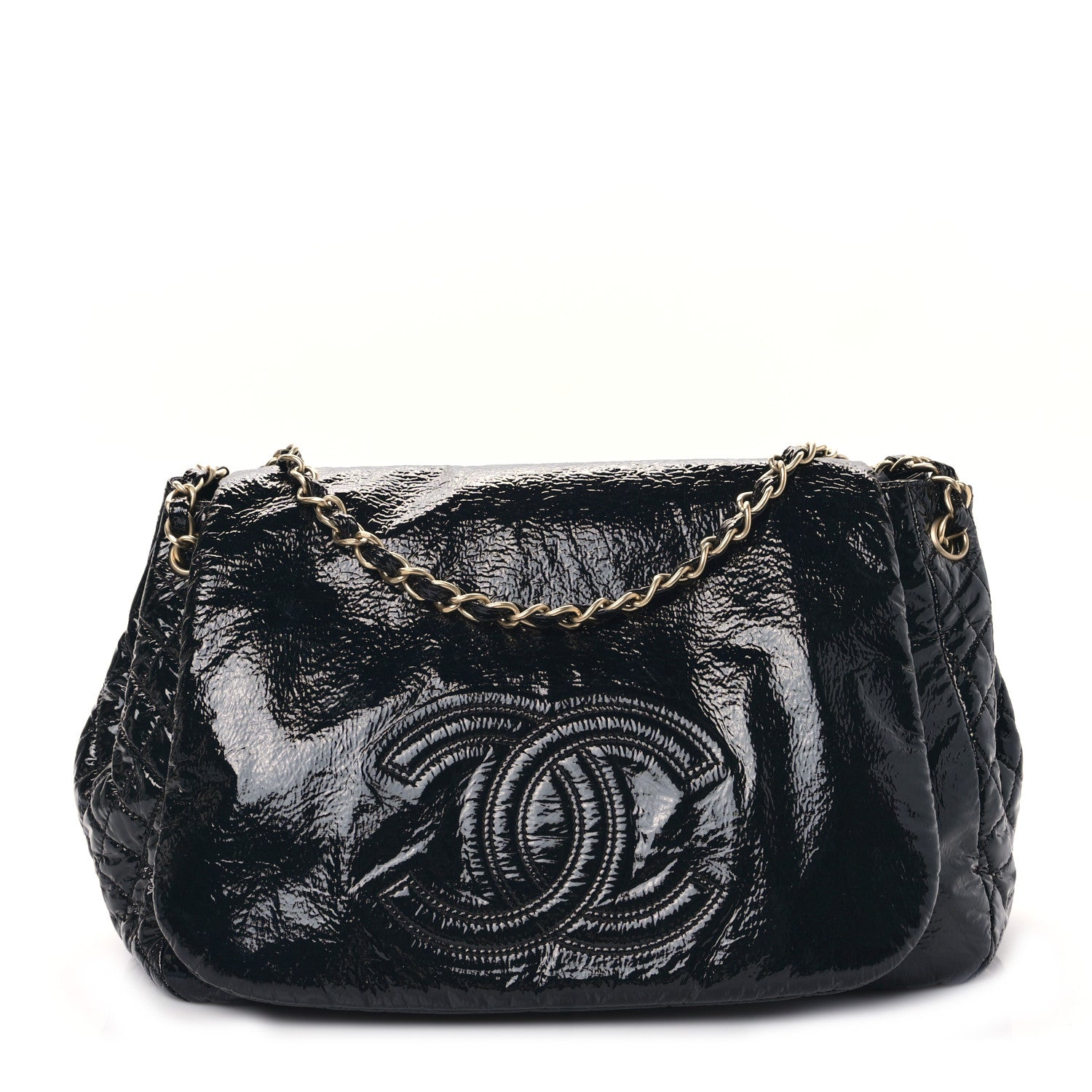 Chanel Vinyl XL Rock and Chain Flap Black 1 of 8