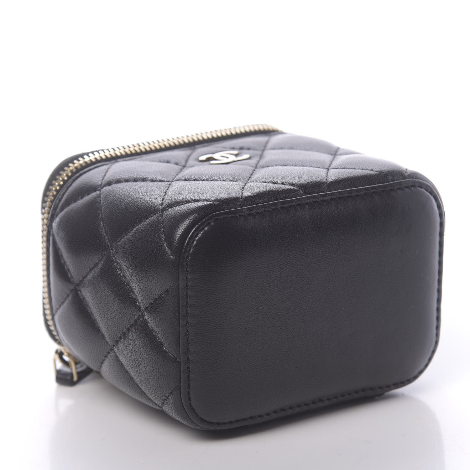 Chanel Lambskin Quilted Mini Vanity Case With Chain Black 7 of 10