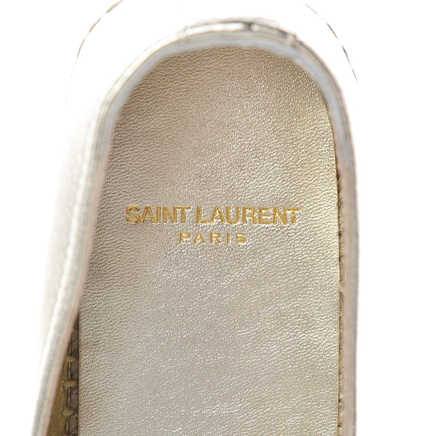 Metallic Lambskin Monogram Espadrilles 38 Platino