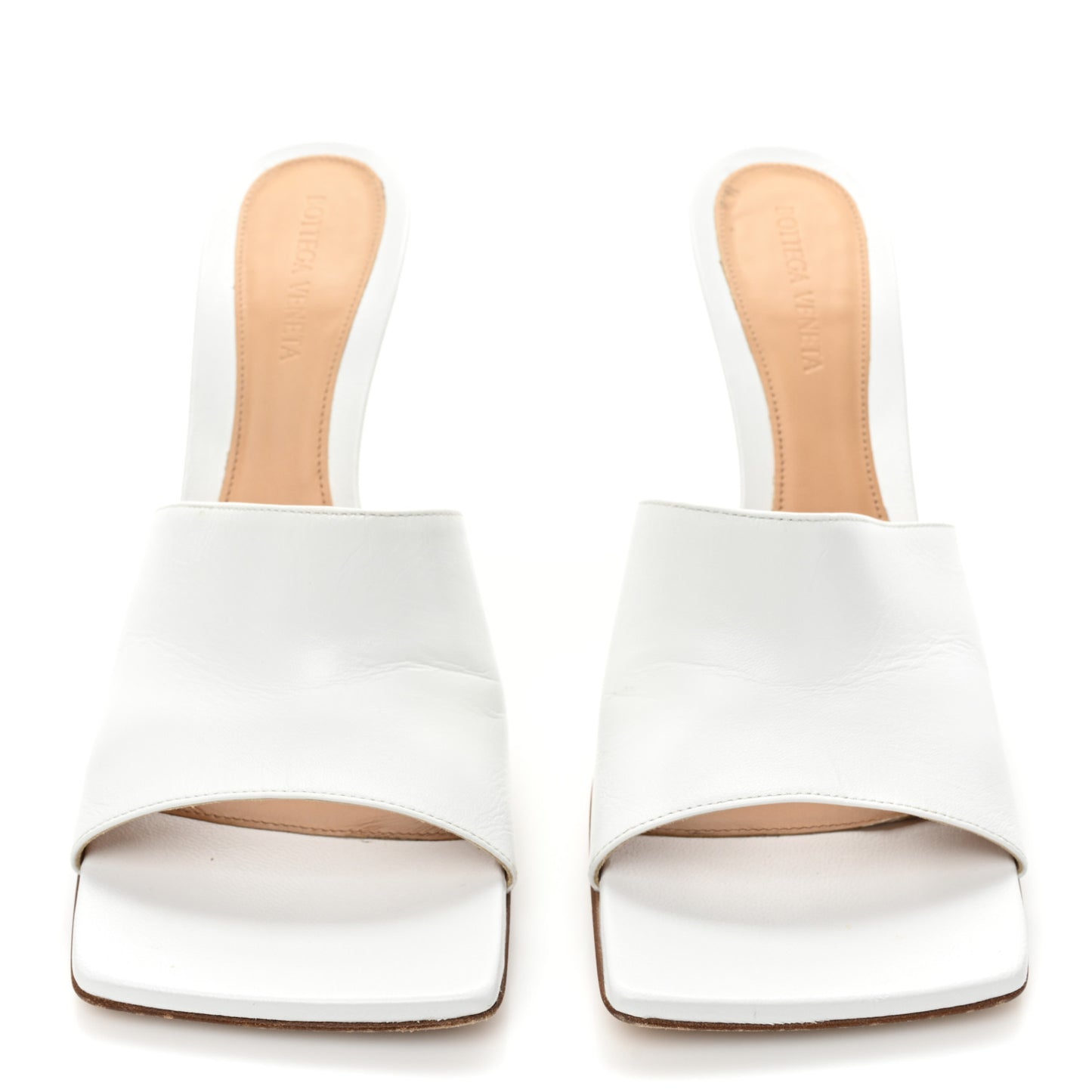 Lambskin Stretch Mule Sandals 40 Optic White