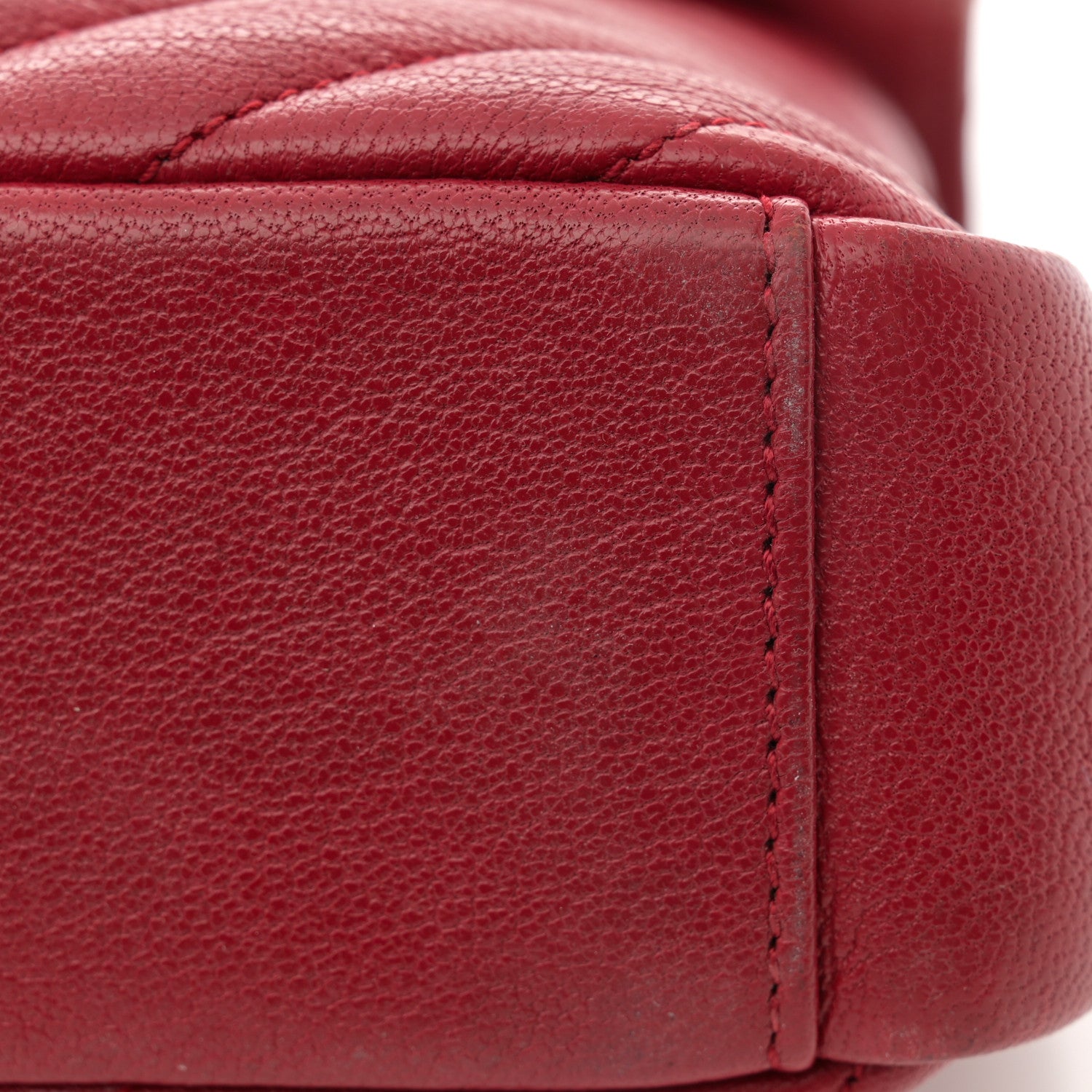 Saint Laurent Sheepskin Matelasse Chevron Monogram Medium College Bag Rouge 14 of 14