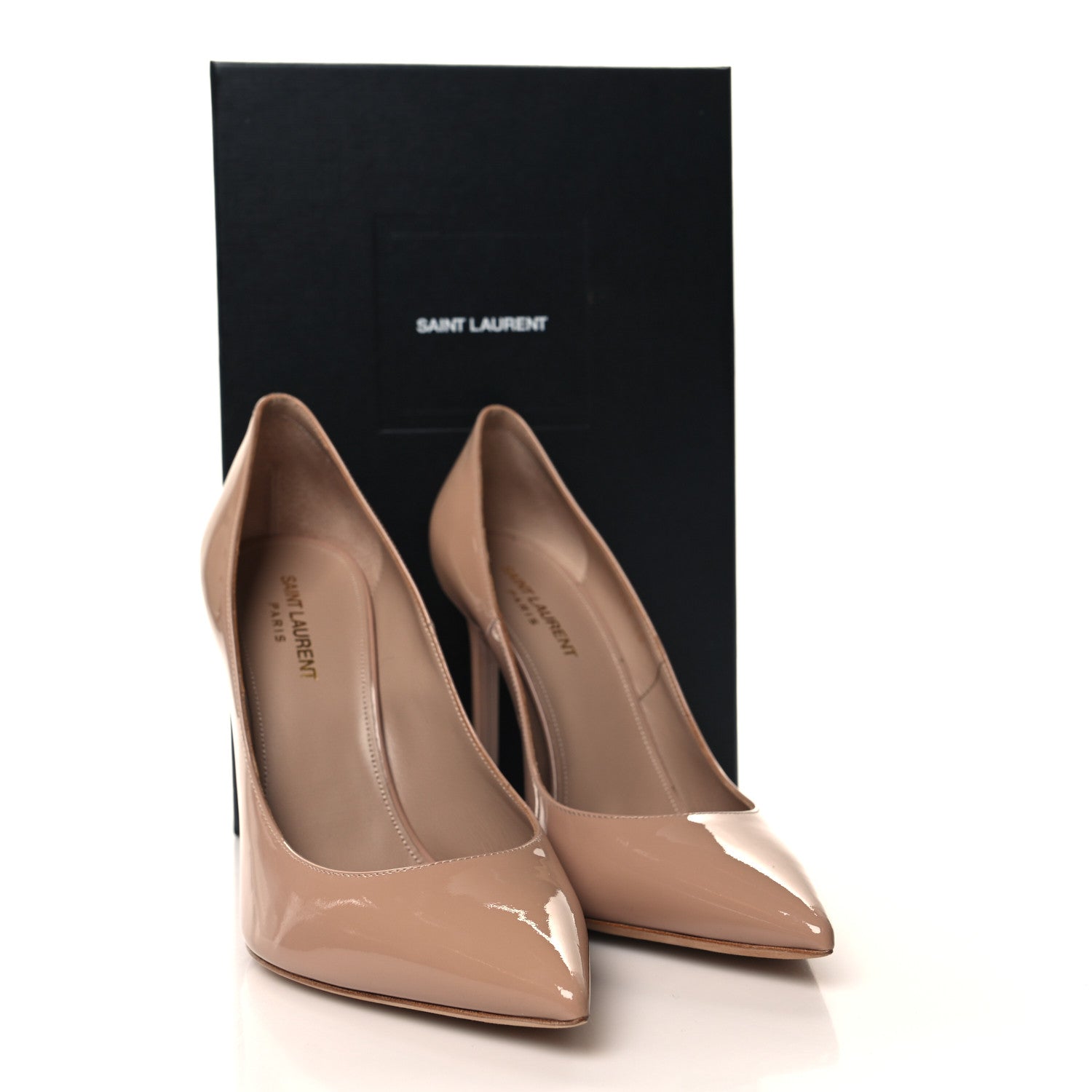Saint Laurent Vernice Patent Anja 105 Pumps 40 Nude 9 of 9