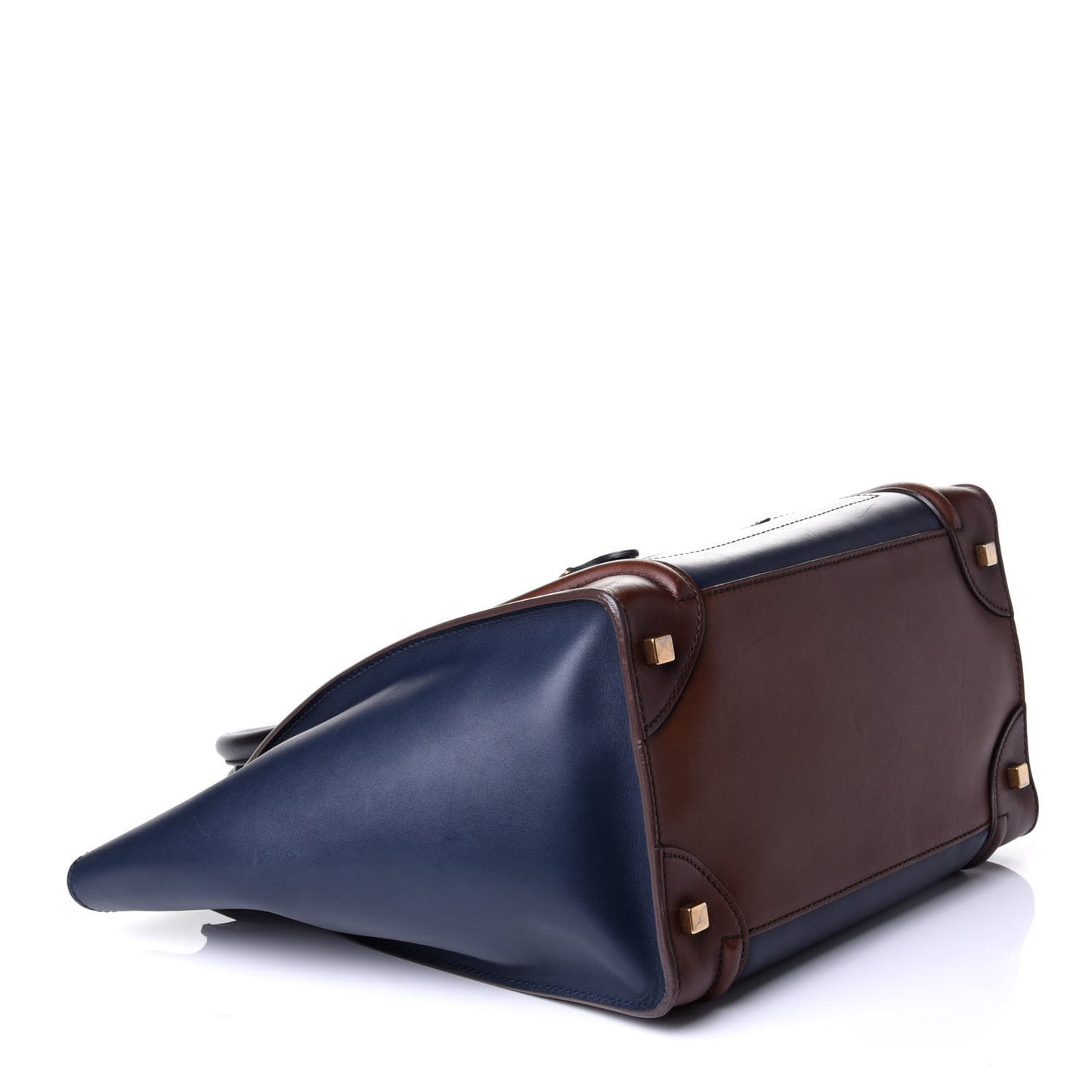 Smooth Calfskin Mini Tri-Color Luggage Navy