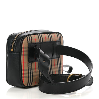 Burberry 1983 Knight Check Smooth Calfskin Link Bum Bag Black 3 of 9