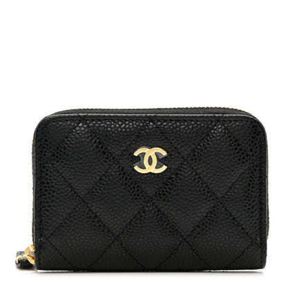 Chanel Caviar Quilted Zip Coin Purse Black 1 of 7