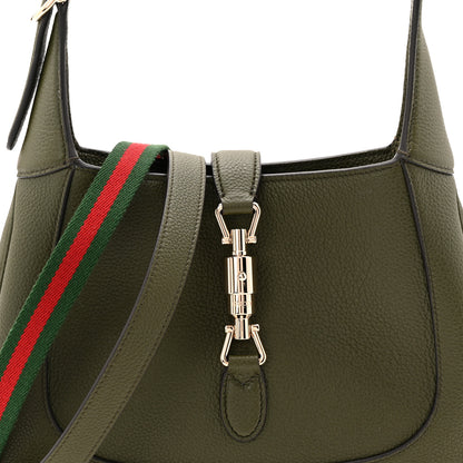 Gucci Sea Calfskin Web Medium Jackie 1961 Hobo Dark Green 8 of 10