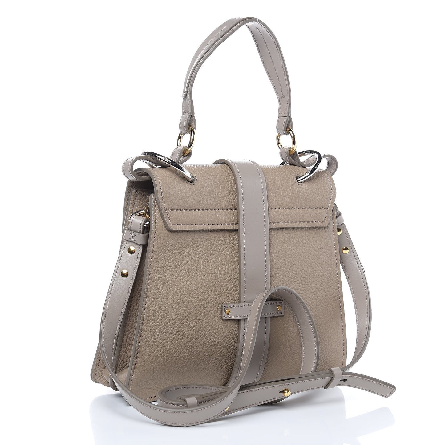 Shiny Grained Calfskin Small Aby Day Shoulder Bag Motty Grey