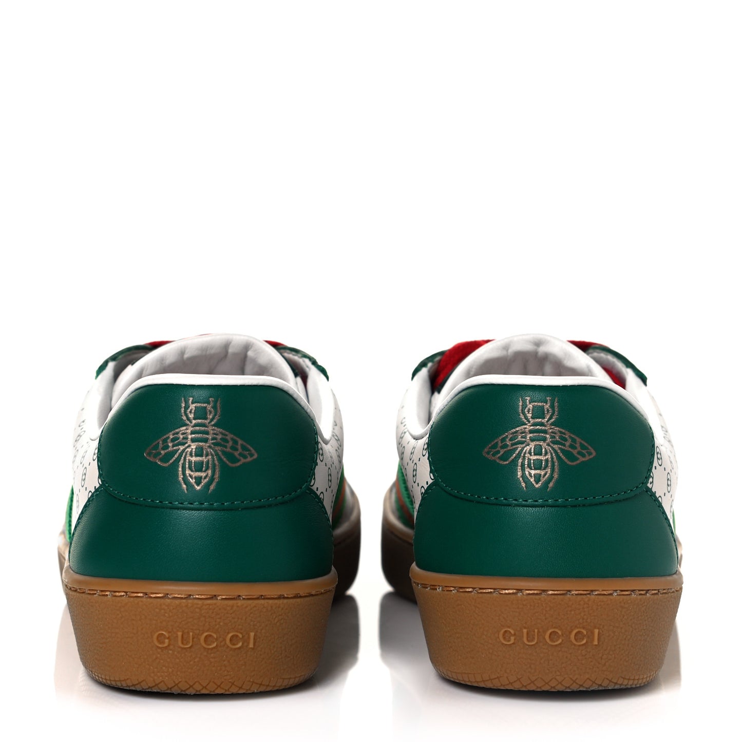 X DAPPER DAN Calfskin Suede GG Micro Monogram G74 Sneakers 36.5 Emerald Mystic White