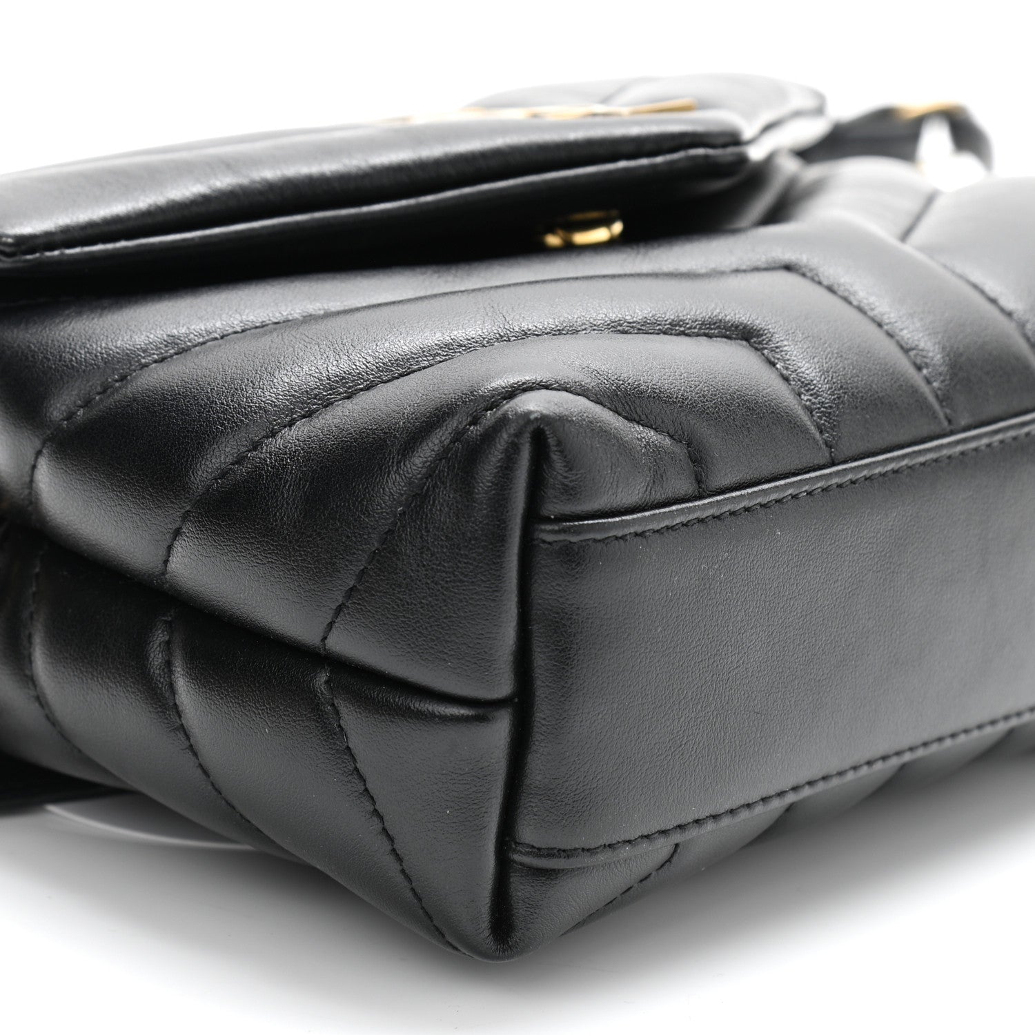 Saint Laurent Calfskin Y Quilted Monogram Toy Loulou Crossbody Bag Black 18 of 21