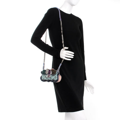 Fendi Elaphe Waves Micro Baguette Green Teal Blue Purple 2 of 8