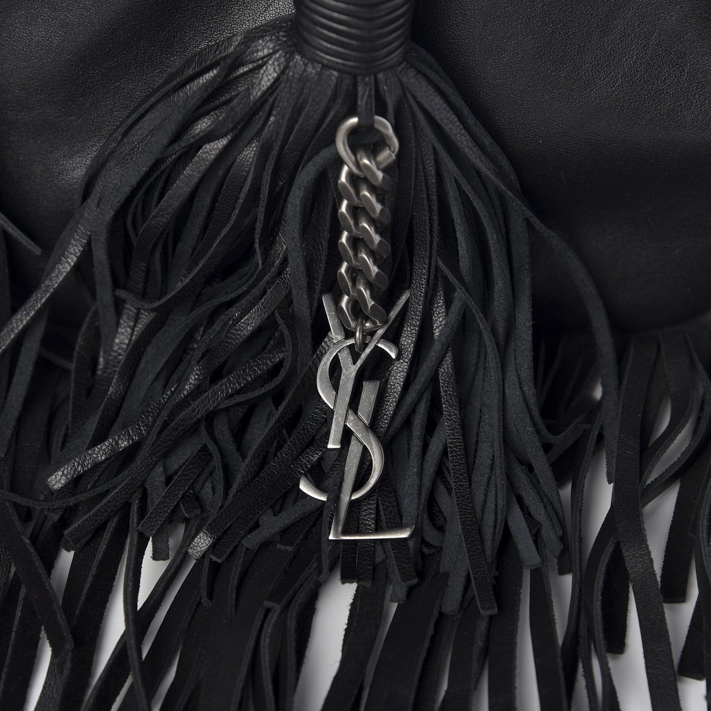 Lambskin Fringe Small Anita Crossbody Bag Black