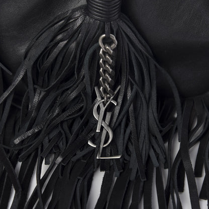 Saint Laurent Lambskin Fringe Small Anita Crossbody Bag Black 10 of 11