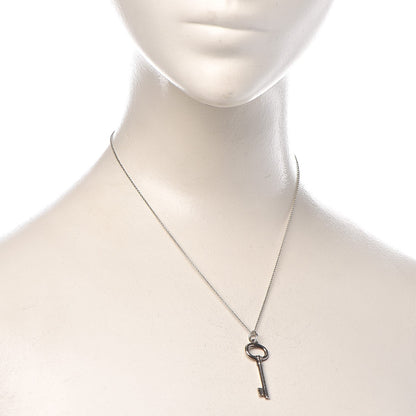 Tiffany Sterling Silver Oval Key Pendant Necklace 2 of 7