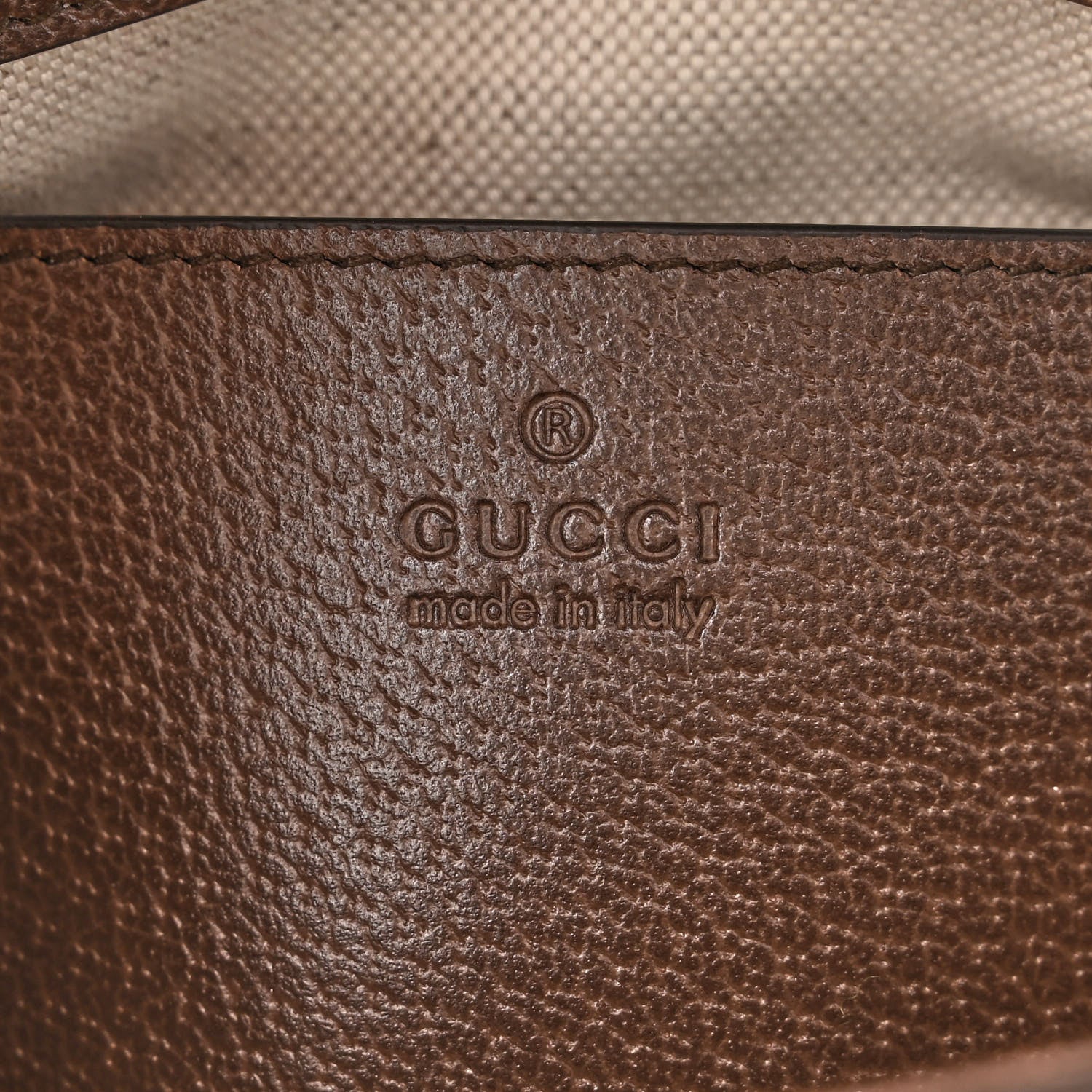 Gucci Monogram Jumbo GG Textured Dollar Calfskin Web Mini Horsebit 1955 Shoulder Bag Camel Ebony New Acero 6 of 10