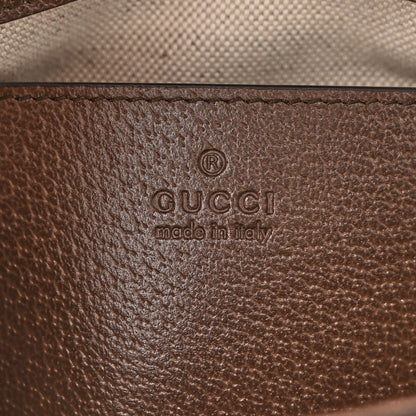 Gucci Monogram Jumbo GG Textured Dollar Calfskin Web Mini Horsebit 1955 Shoulder Bag Camel Ebony New Acero 6 of 10