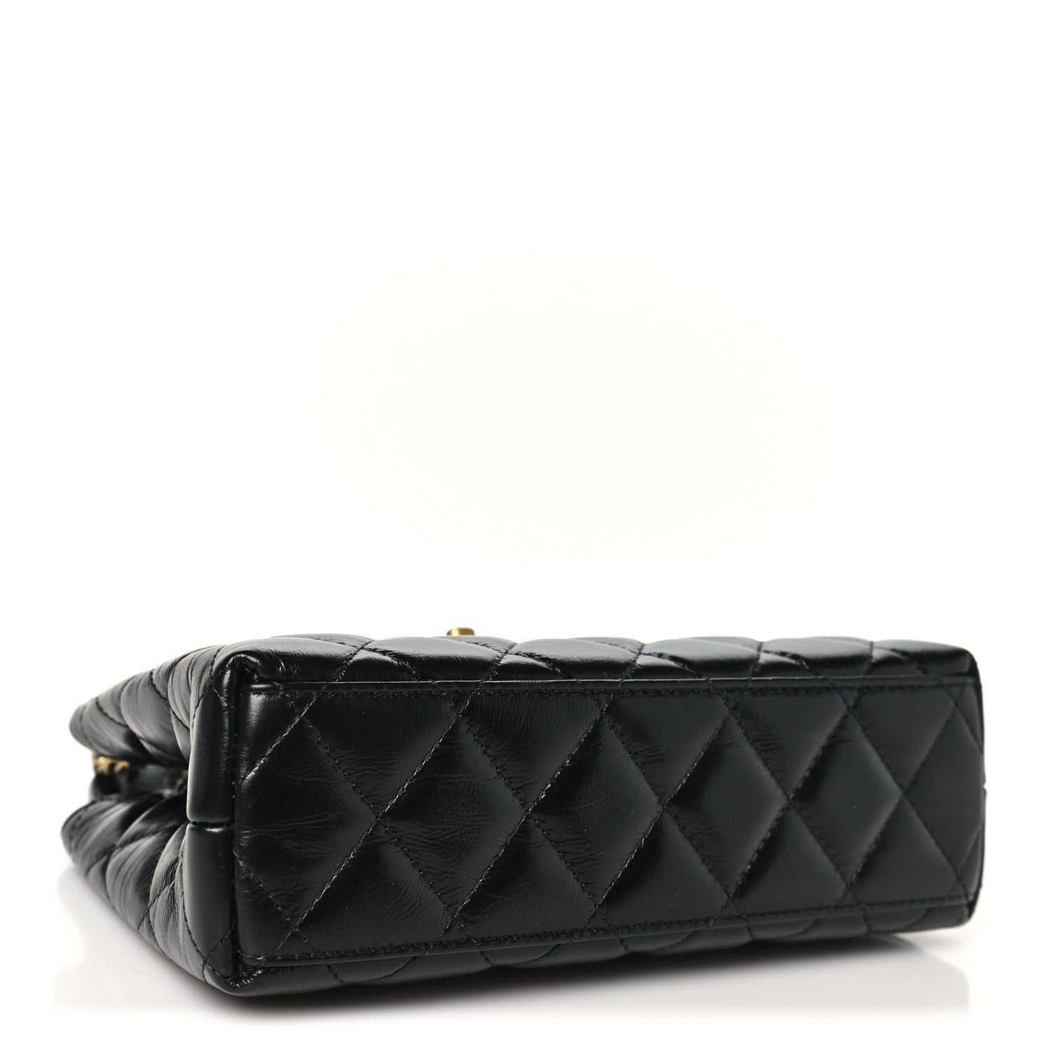 Chanel Shiny Aged Calfskin Quilted Nano Kelly Shopper Black 4 of 11