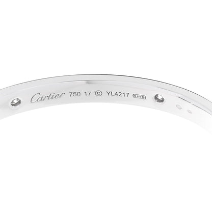 Cartier 18K White Gold 4 Diamond LOVE Bracelet 17 4 of 5