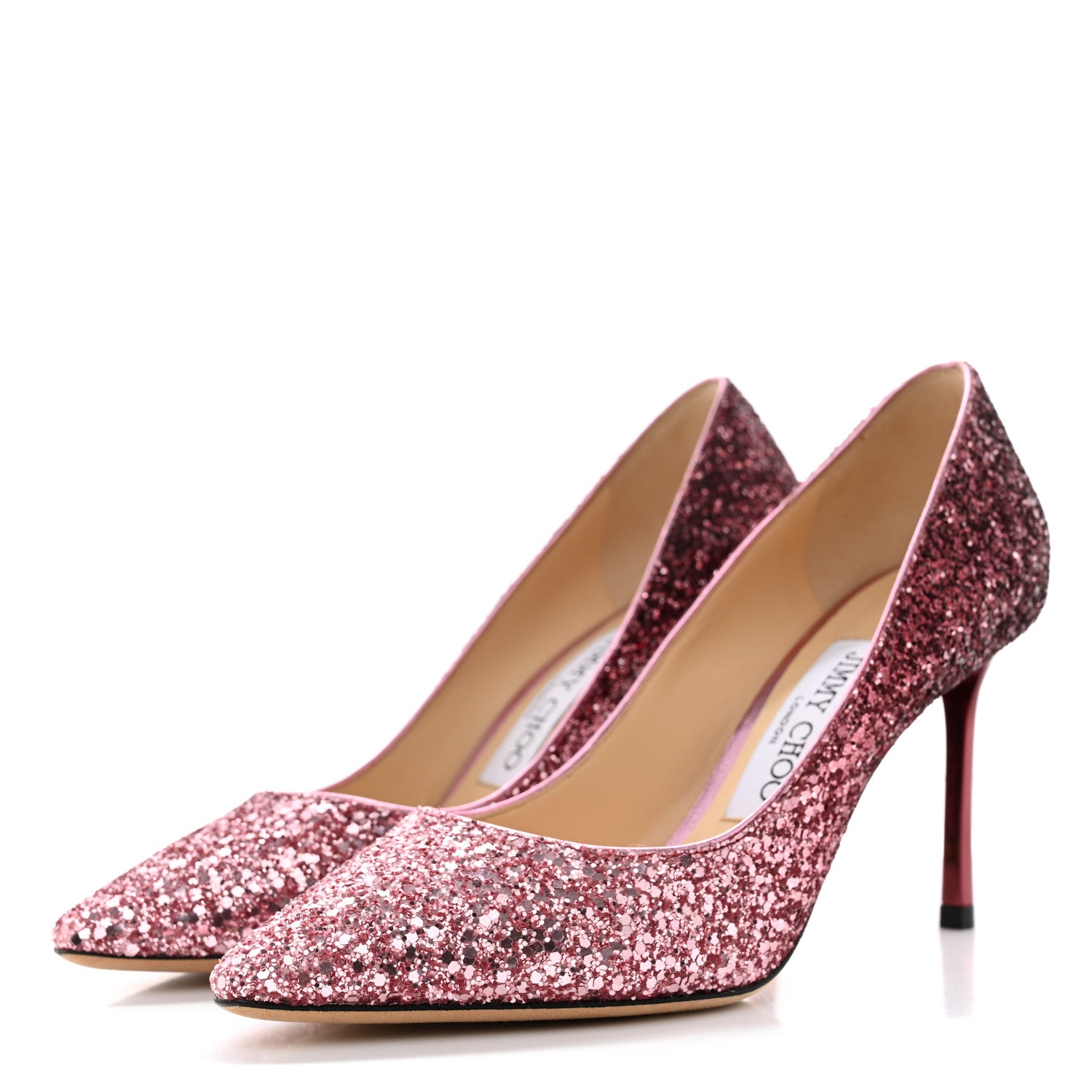 Jimmy Choo Glitter Pointy Toe Romy 85 Pumps 35.5 Pink 3 of 12