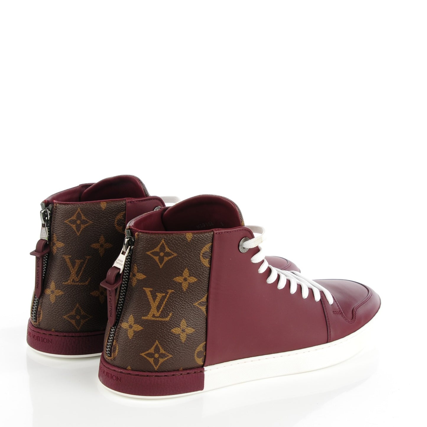 Calfskin Monogram Line Up Sneaker Boots 8 Bordeaux
