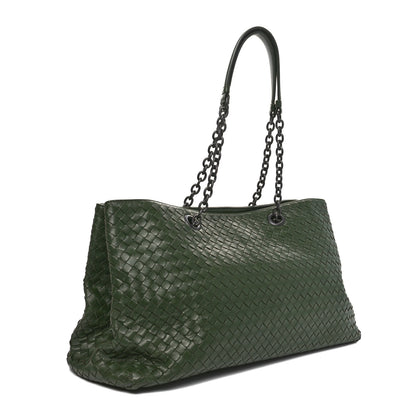 Bottega Veneta Nappa Intrecciato Large Classic Chain Strap Tote Green 3 of 12