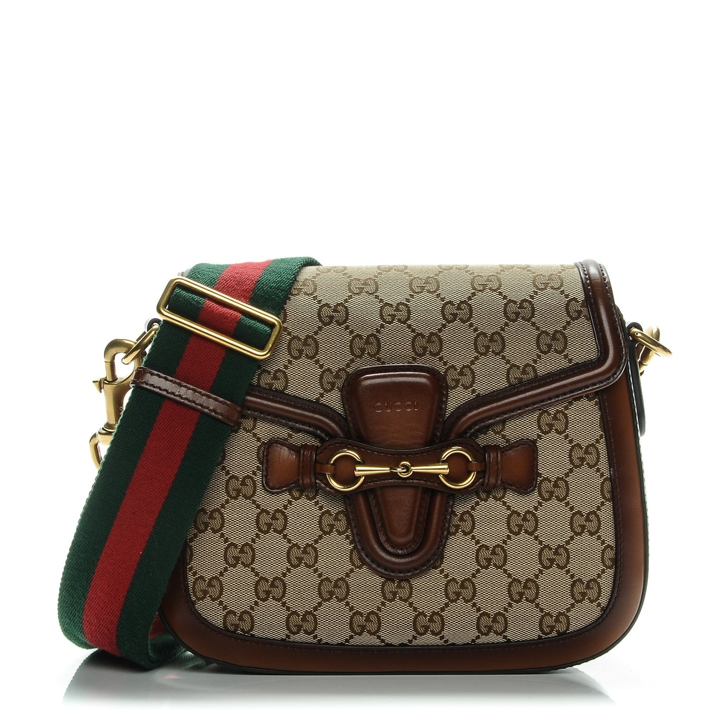 Monogram Medium Lady Web Shoulder Bag Beige Cuir