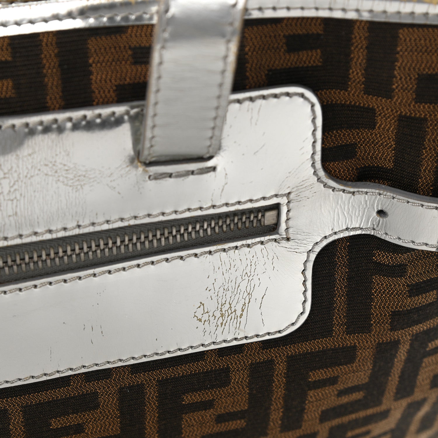 Fendi Zucca Shopper Tote Tobacco Argento 15 of 15