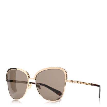 Chanel Square Frame Sequin Sunglasses 4270 Gold Brown 1 of 7