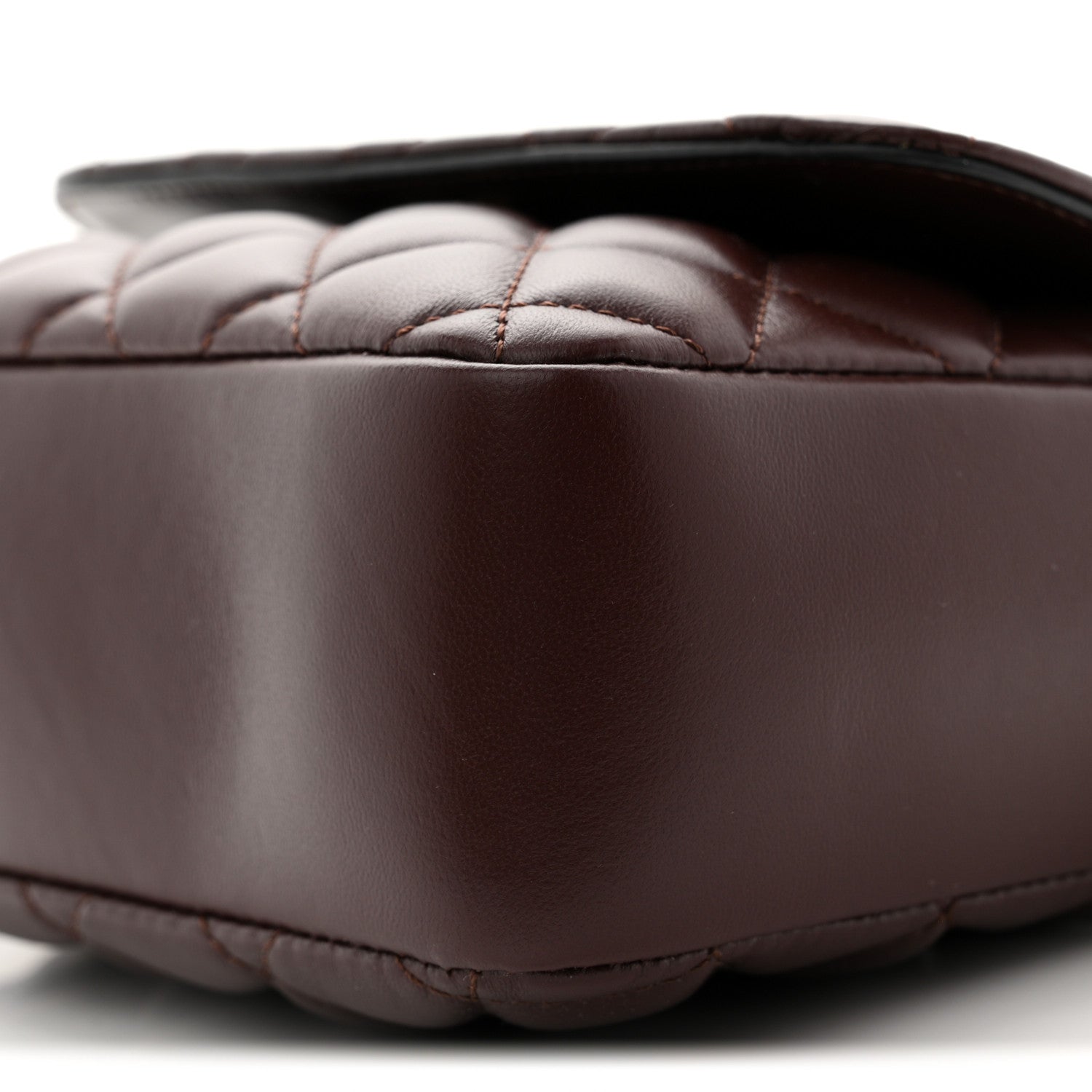 Versace Nappa Quilted Medusa Top Handle Crossbody Flap Dark Brown 9 of 10