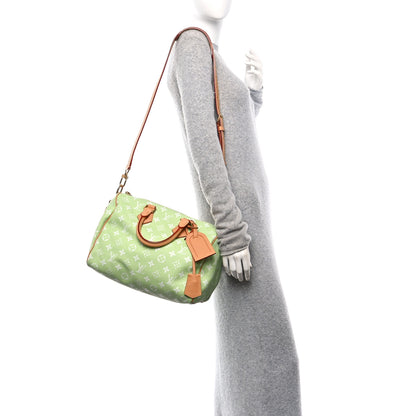 Louis Vuitton Calfskin Monogram Speedy P9 Bandouliere 30 Frozen Lime Vert Clair 2 of 10