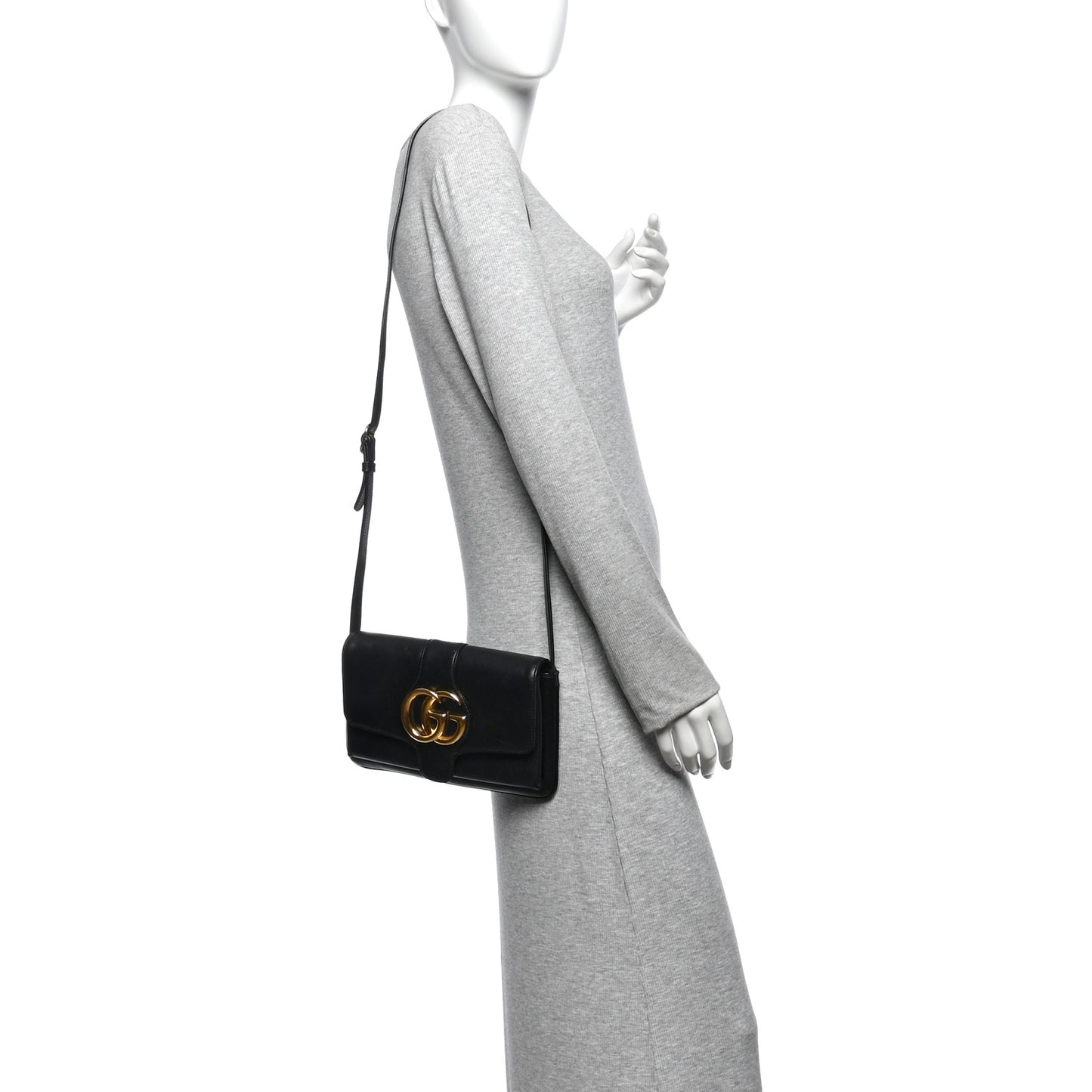 Vitello Palmellato Lux Small Arli Flap Shoulder Bag Black