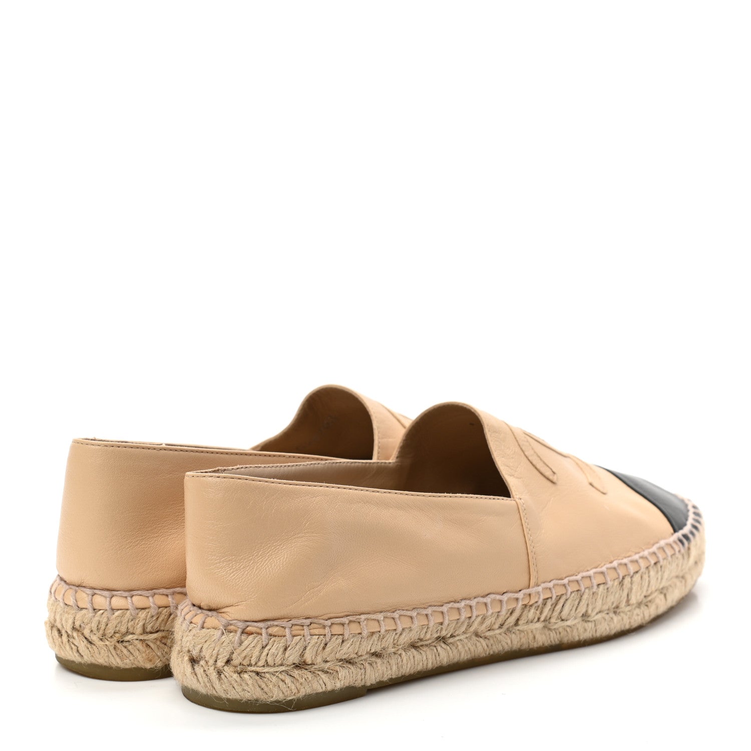 Chanel Lambskin CC Espadrilles 40 Beige Black 4 of 12