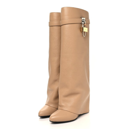 Givenchy Calfskin Shark Lock Pant Boots 37.5 Beige 3 of 8