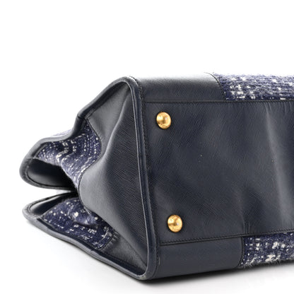 Prada Tela Tweed Saffiano Tote Bag Inchiostro 10 of 12