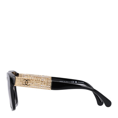 Chanel Acetate Metal Polarized Square Sunglasses 5533 Black 3 of 8