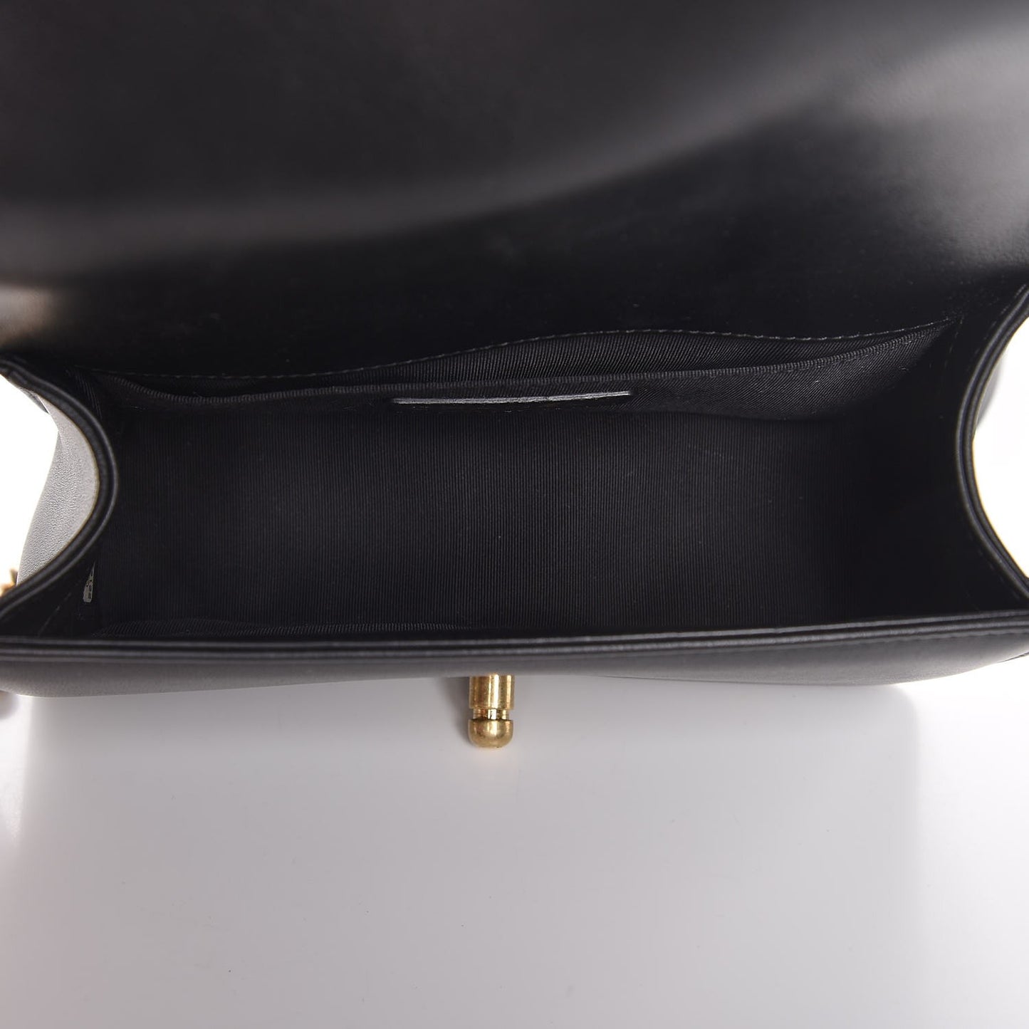 Lambskin Quilted Small Boy Flap Black