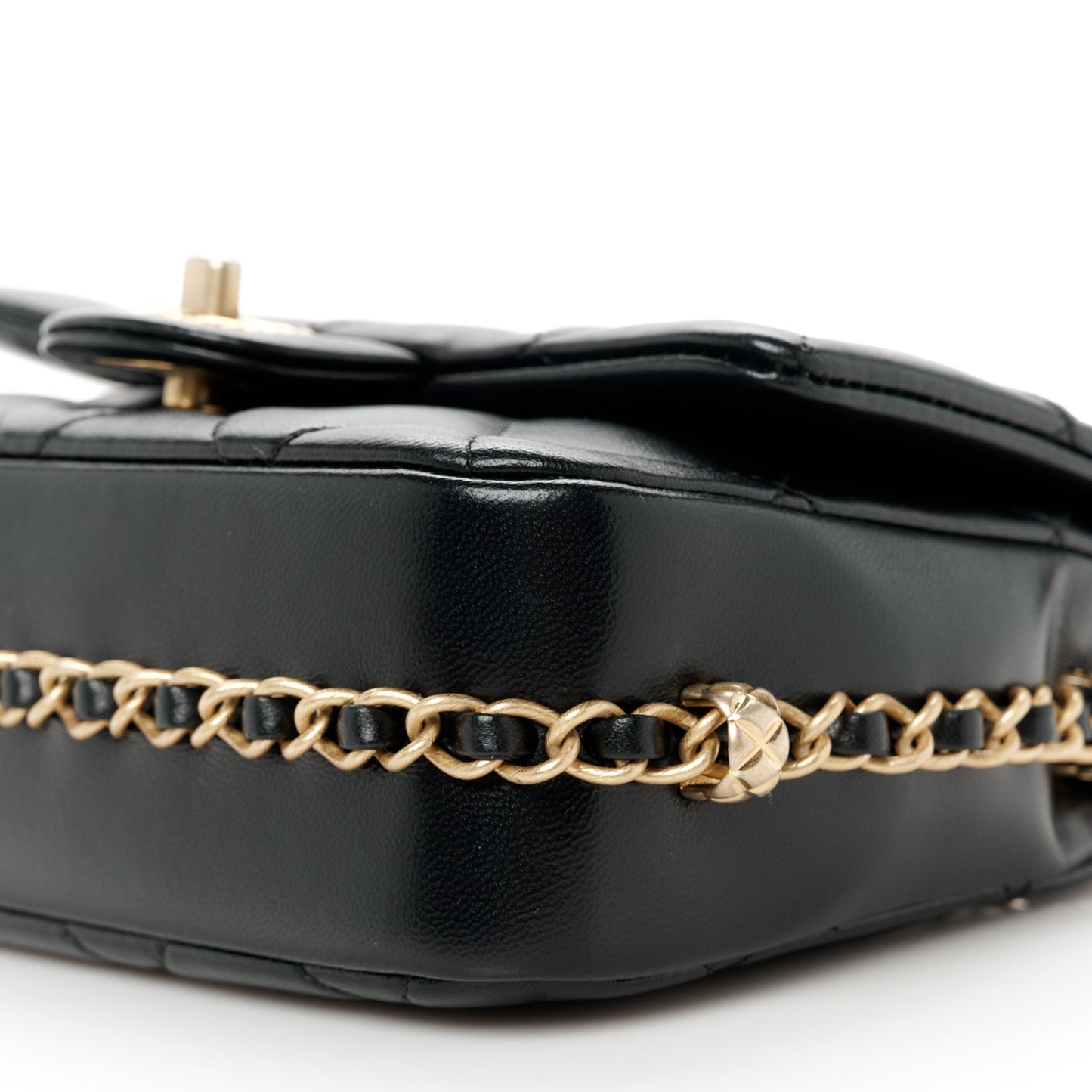 Lambskin Quilted CC Small Dynasty Flap Black