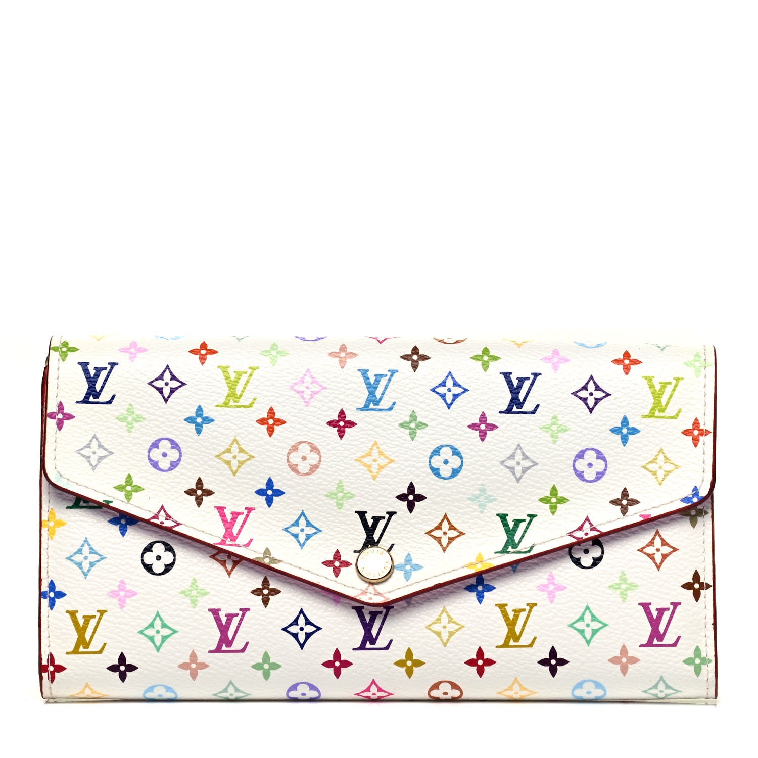 Louis Vuitton Monogram Multicolor Sarah Wallet NM White Litchi 1 of 8