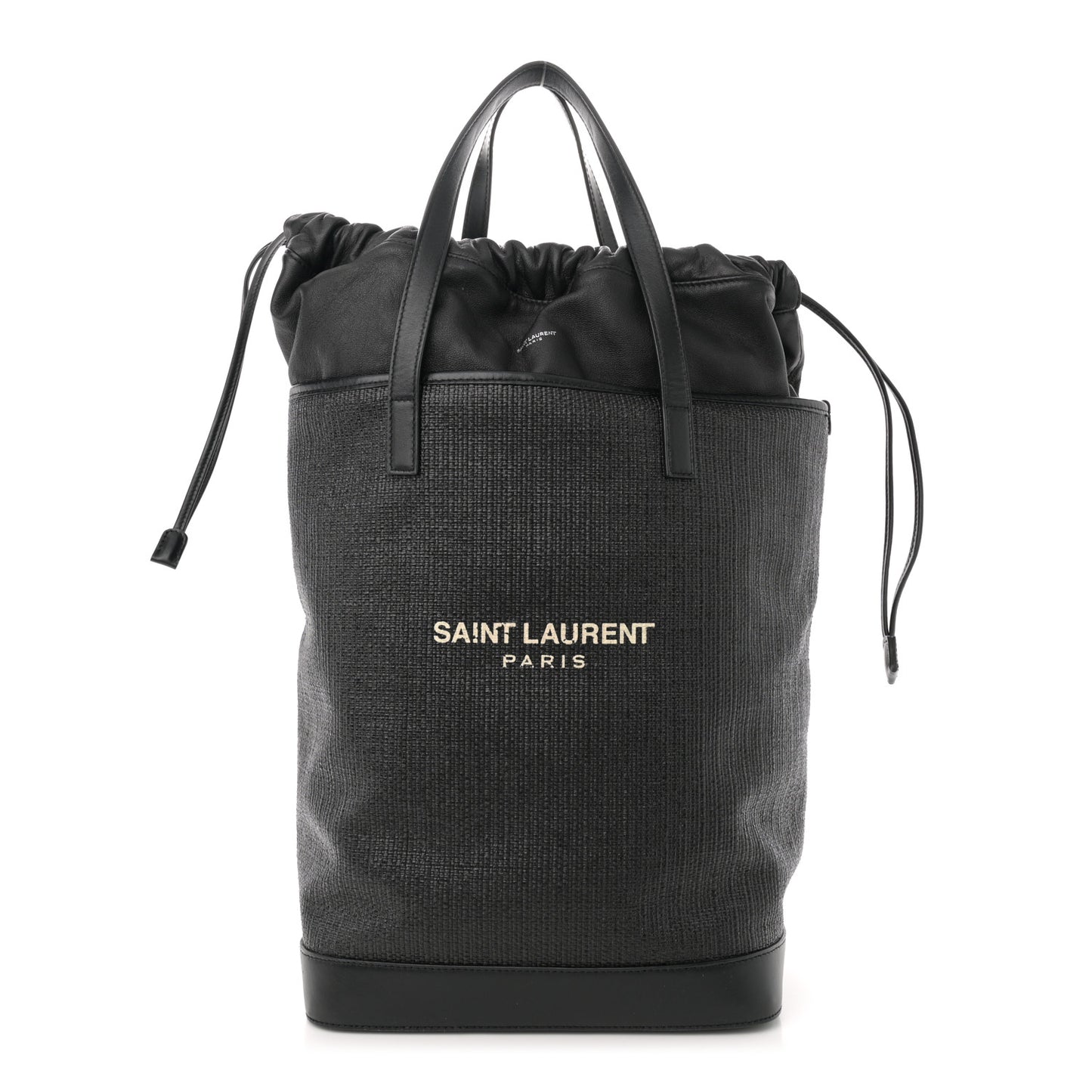 Linen Canvas Teddy Shopping Bag Black